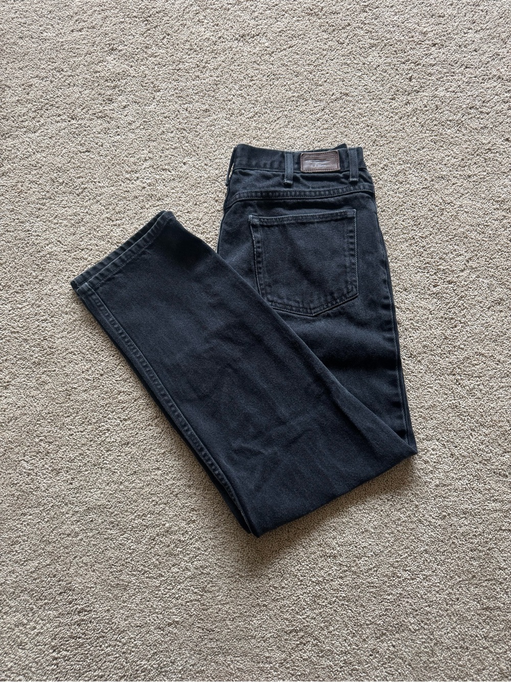 Mens Size 32x29 Vintage L.L. Bean Black Jeans, Excellent Condition, No Flaws
